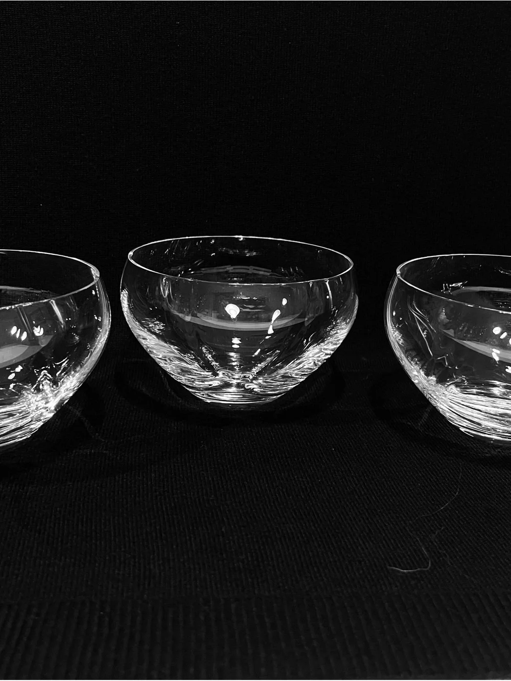 Vintage Simon Pierce Crystal Desert Bowls Set of 3-4.5” Diameter